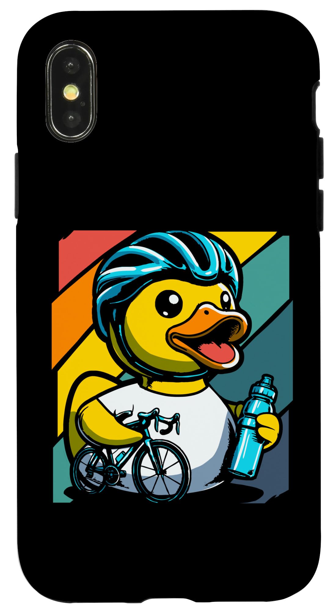 iPhone X/XS Biking ゴム製アヒルの子バイカー スマホケース