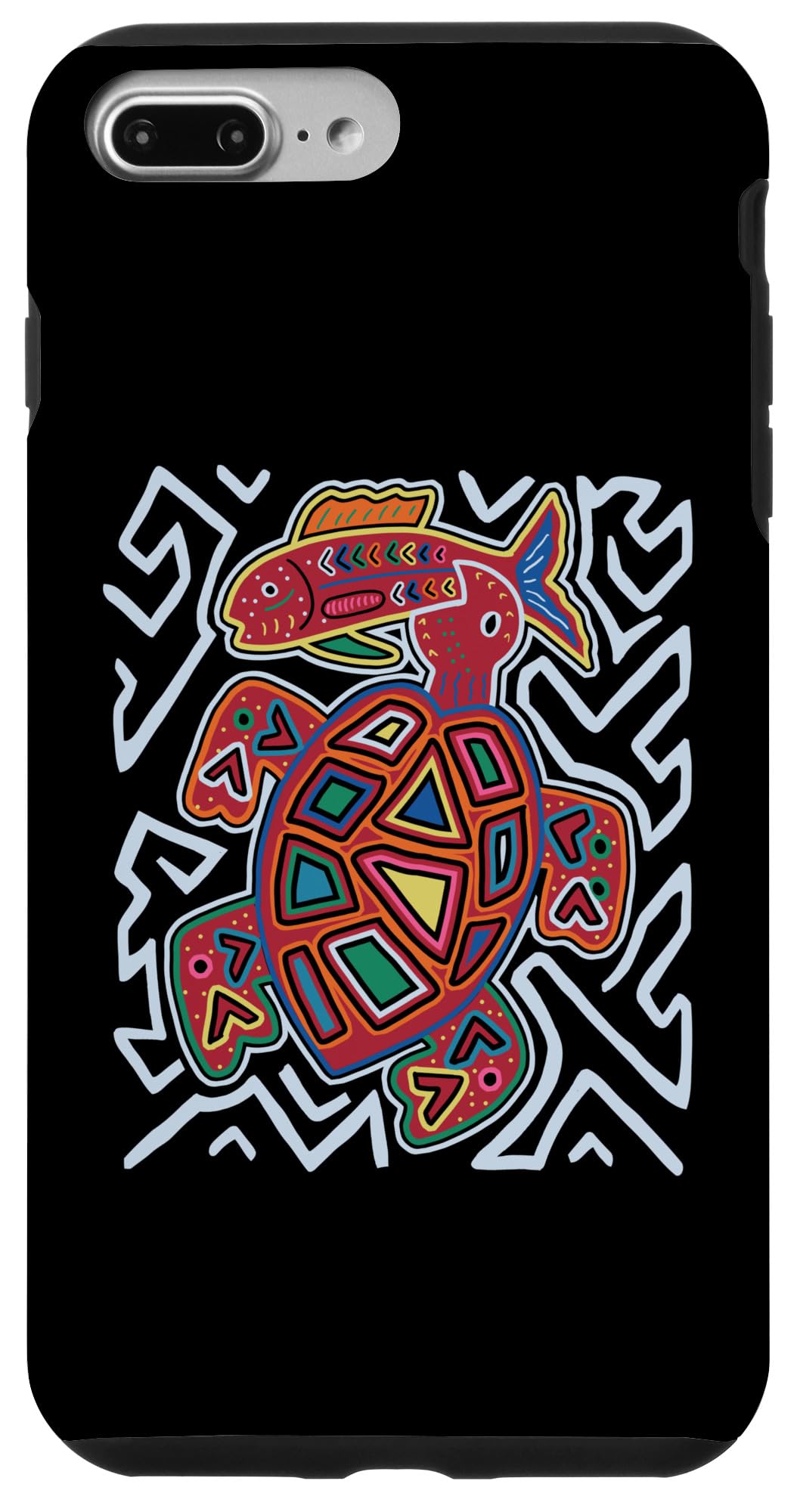 iPhone 7 Plus/8 Plus カメ カメ シアタートル モラ アート パナマ・クナ族 スマホケース
