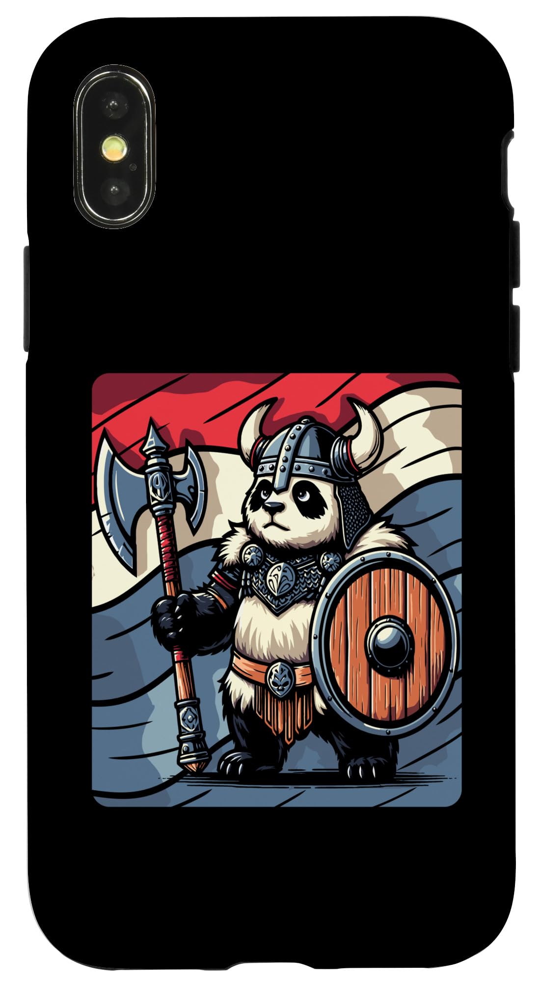 iPhone X/XS バイキングパンダ 北欧パンダ スマホケース