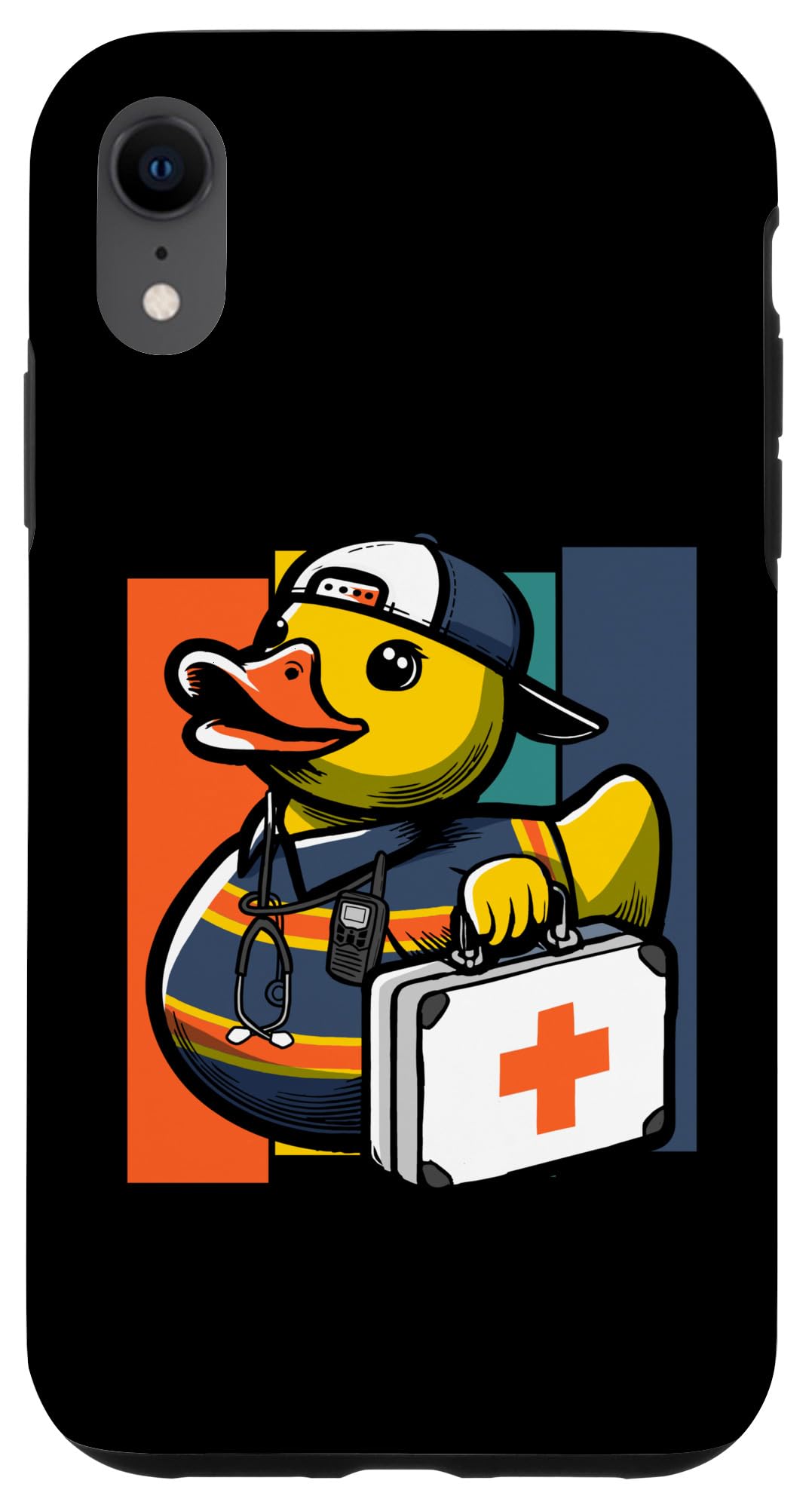 iPhone XR 救急隊員 ゴム製アヒル EMT アヒル メディカル スマホケース