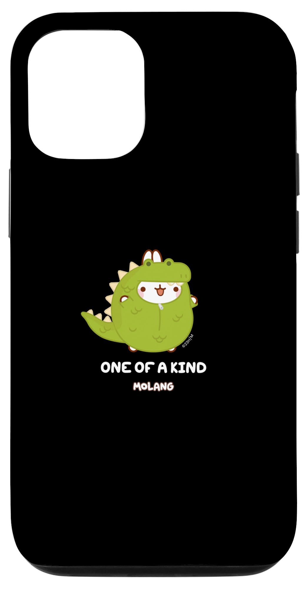 iPhone 14 Molang - お上さん、成人男性、赤ちゃん向けの面白可笑しいポンチ絵青写真。 スマホケース