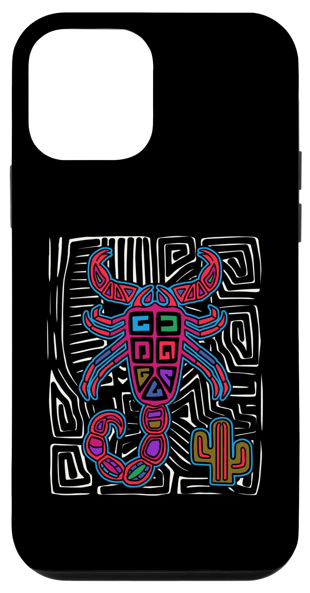 iPhone 12 mini Panama Kuna Tribe スコーピオン節足動物モラ アート スマホケース
