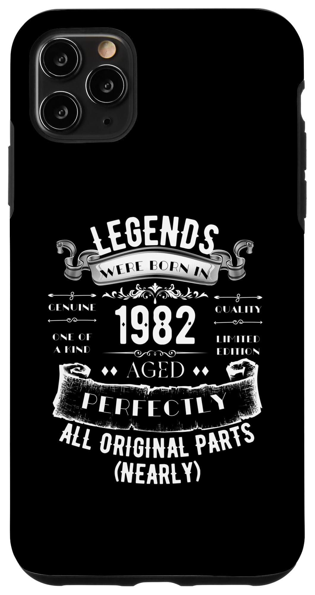 iPhone 11 Pro Max バースデーTシャツ ヴィンテージ レジェンド 1982年生まれ。 スマホケース