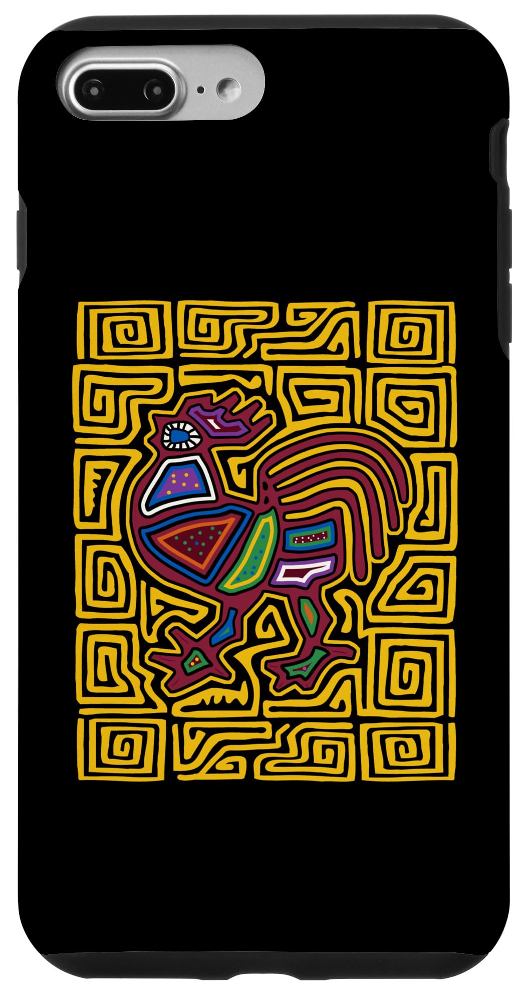 iPhone 7 Plus/8 Plus Panama Kuna Tribe Chickenによる牡鶏モラアート スマホケース