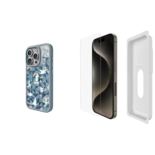 【ディズニー創立100周年限定モデル】Belkin iPhone 15 Pro用クリアケース MagSafe対応 マグネット搭載 薄型 超耐衝撃 UV耐性 黄ばみ防止 ソフトTPU グリーン MSA017qcTE-DY セット買い|WES STORE