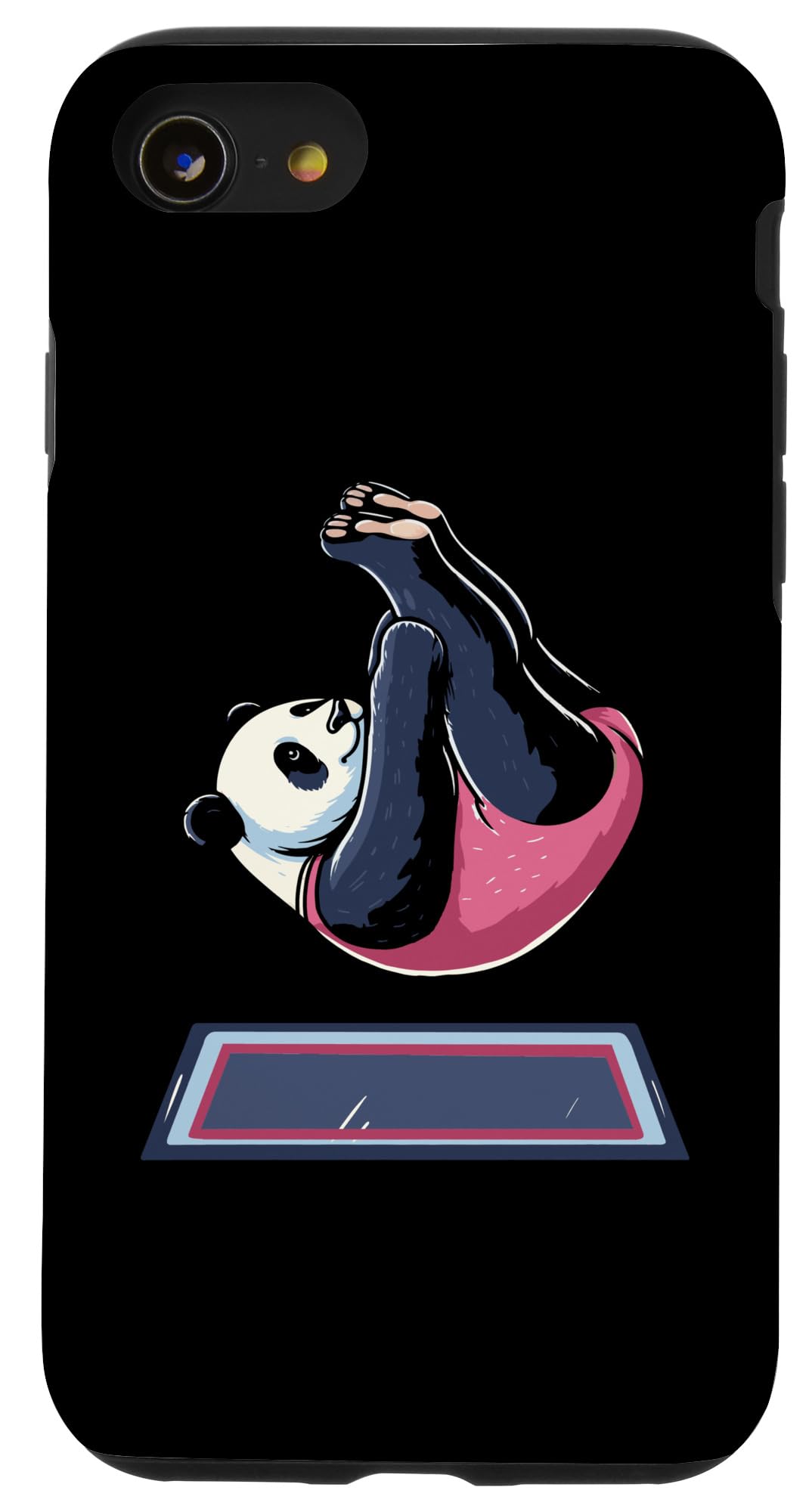 iPhone SE (2020) / 7 / 8 トランポリン 柔軟体操 ジャイアントパンダ トランポリン 柔軟体操運動選手 スマホケース