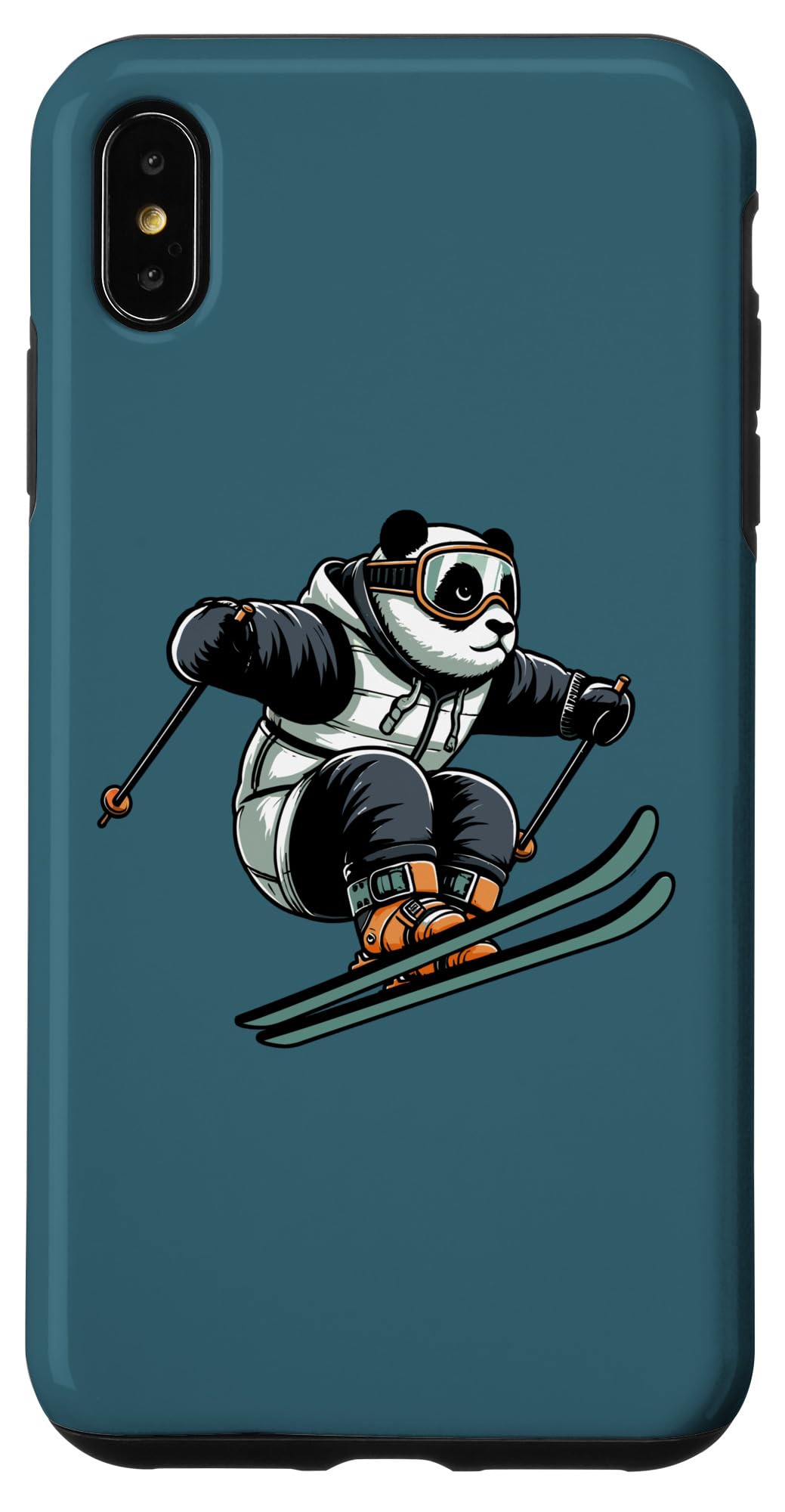 iPhone XS Max スラローム スキー パンダ スキー スキーヤー スマホケース