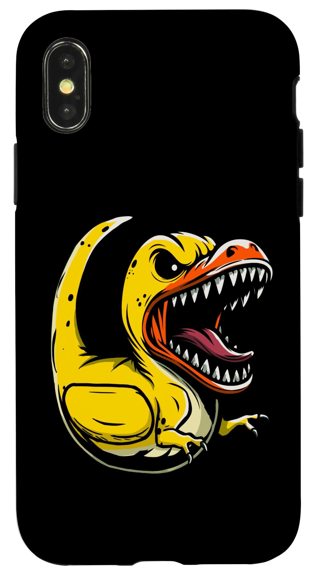 iPhone X/XS Trex ラバーダック ティラノサウルス アヒルの子恐竜 スマホケース