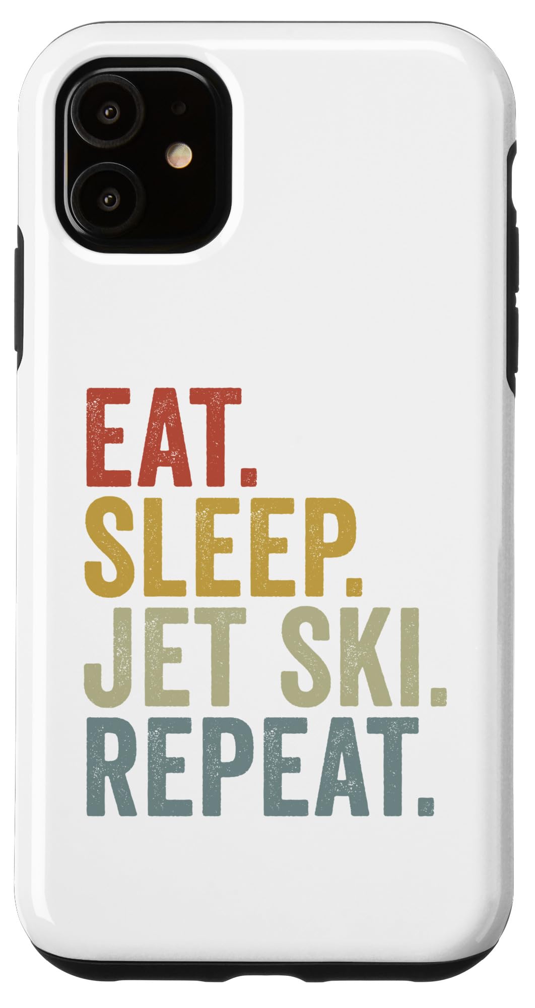 iPhone 11 Eat Sleep ジェットスキー リピート 面白い ジェットスキー ウォータースポーツ スマホケース｜WES STORE