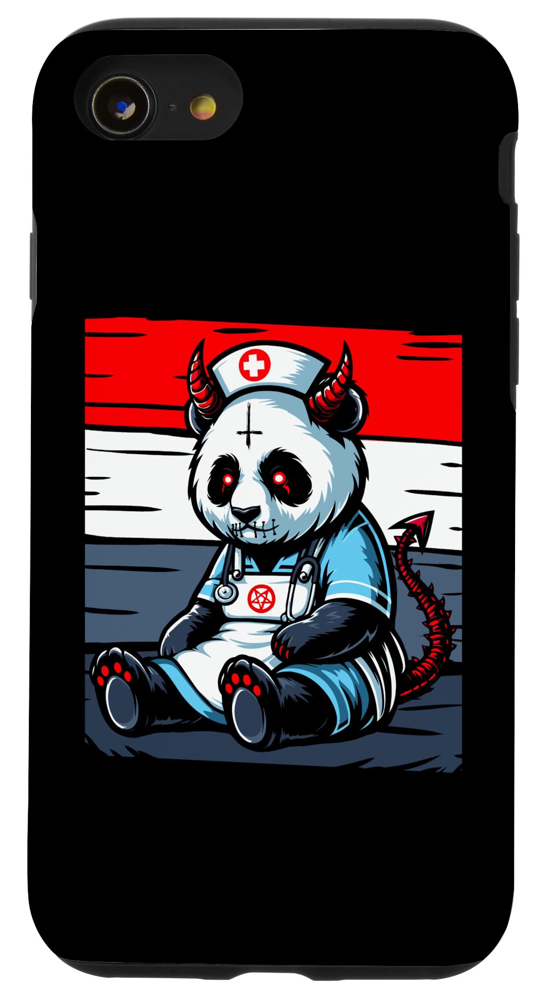 iPhone SE (2020) / 7 / 8 悪い看護師 パンダ 悪意のある看護師 パンダ 邪悪な看護師 スマホケース