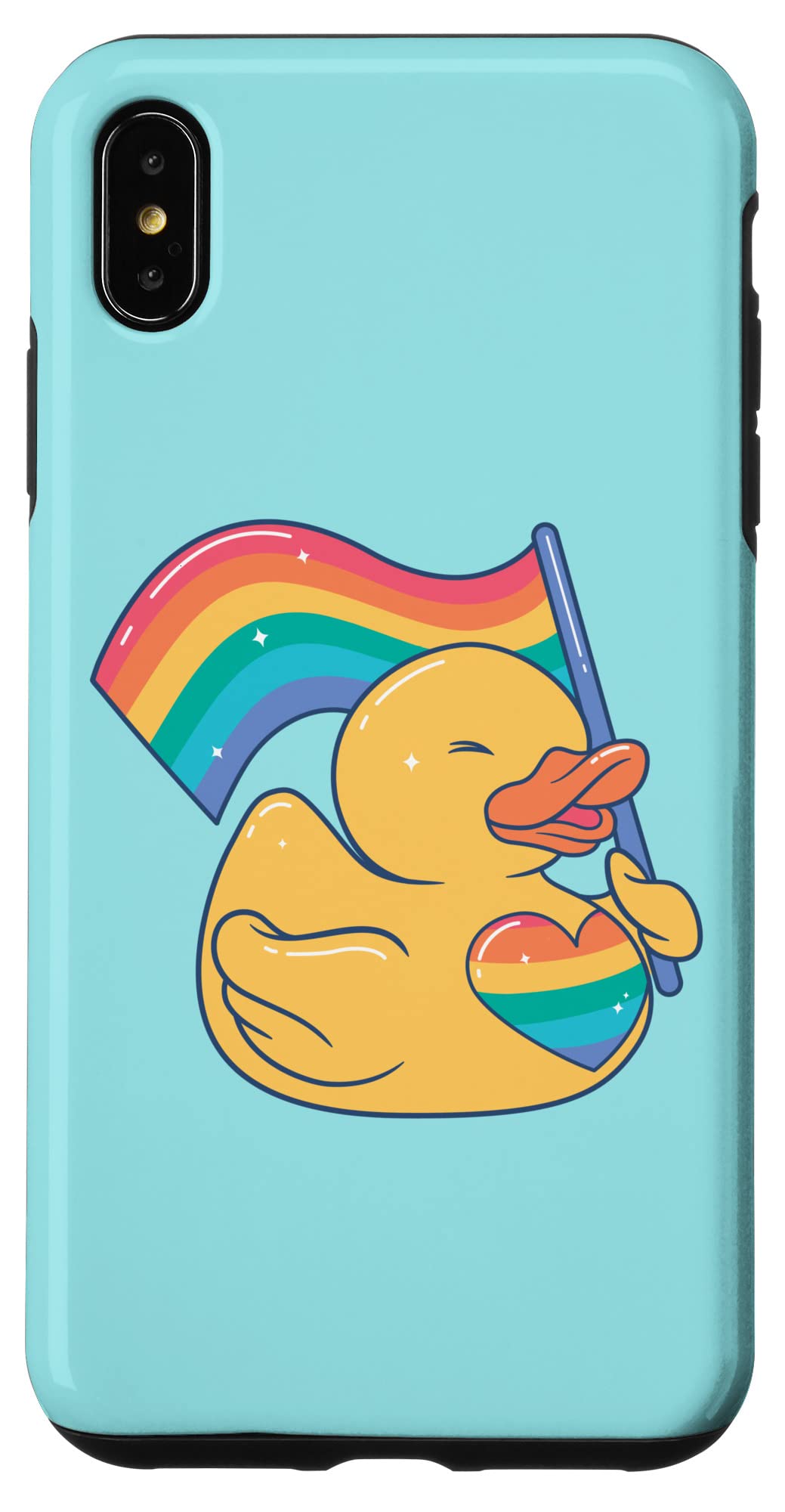 iPhone XS Max ラバーダック レインボーフラッグ LGBT パレード レズビアン ゲイプライド月間 スマホケース
