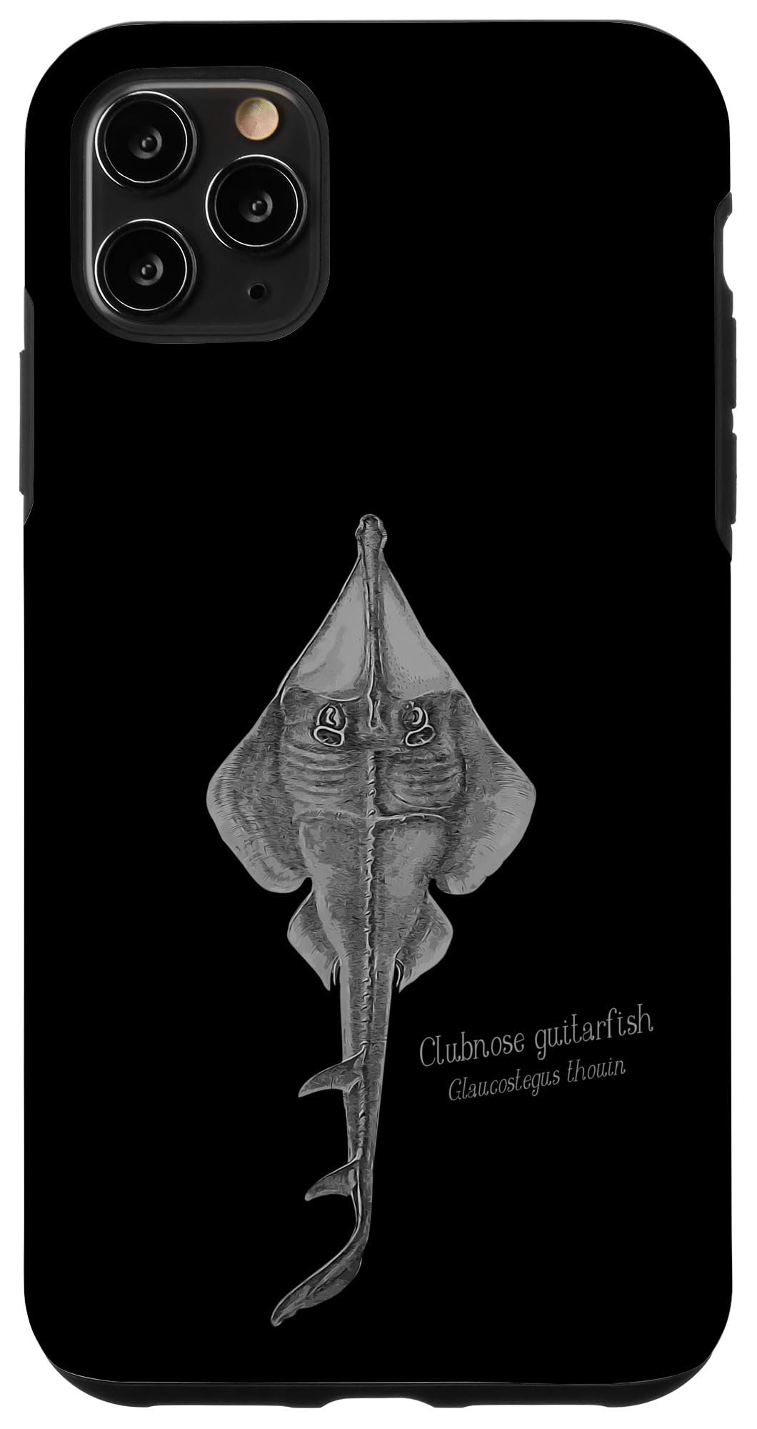 iPhone 11 Pro Max Guitarfish シャベルノーズ 花の冠図面 スマホケース