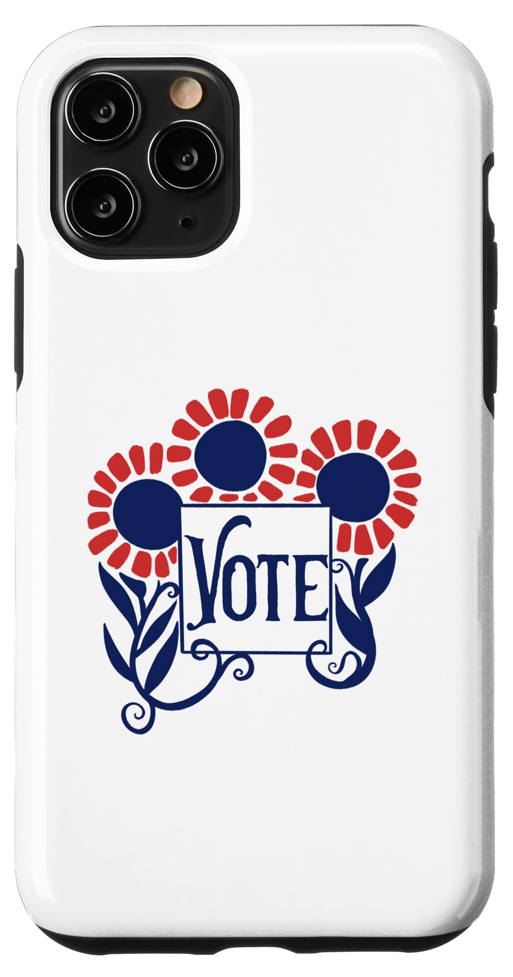 iPhone 11 Pro VOTE レトロフラワー スマホケース スマートフォン・携帯電話アクセサリー-ケース・カバー