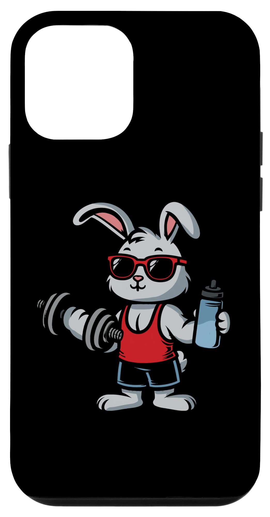 iPhone 12 mini Gym Bunny ウエイトリフティング ラビット ジムに通う人 ボディービルダー スマホケース