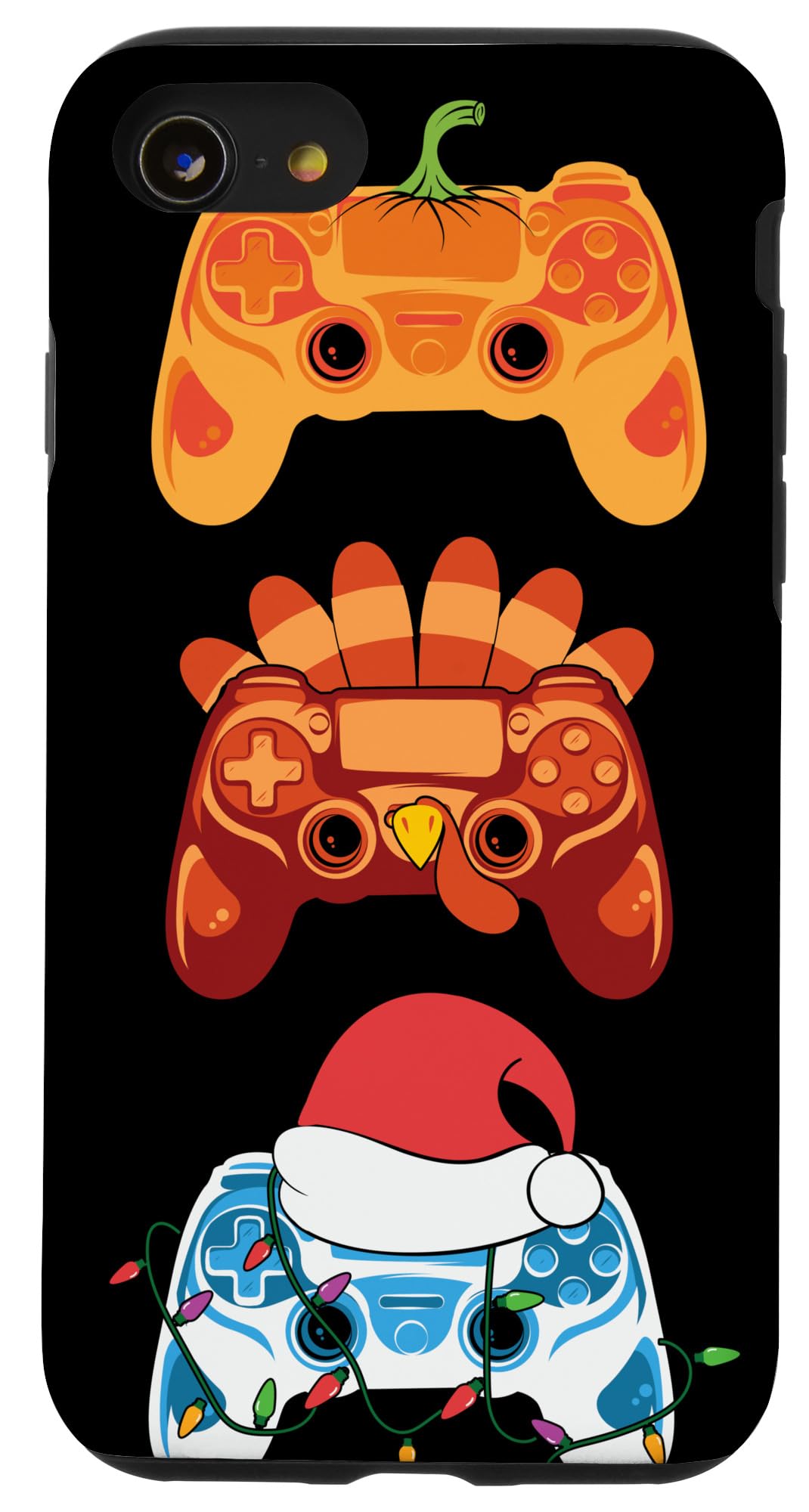 iPhone SE (2020) / 7 / 8 御休み主題メロディ ゲーマーコントローラー 西洋カボチャ ターキー サンタかぶり笠 スマホケース スマートフォン・タブレット-ケース・カバー