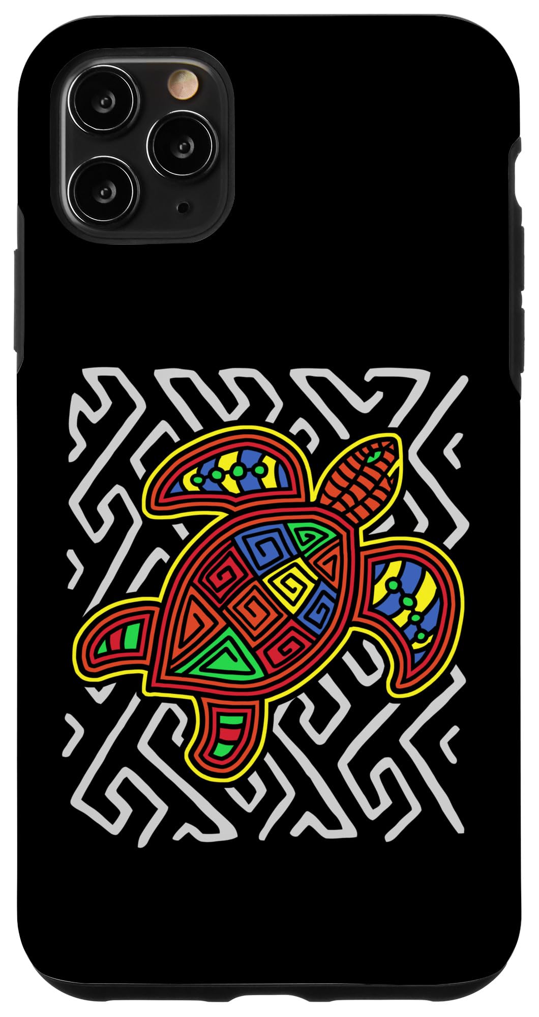 iPhone 11 Pro Max カメ カメ シアトルモラ アート パナマ・クナ族作 スマホケース
