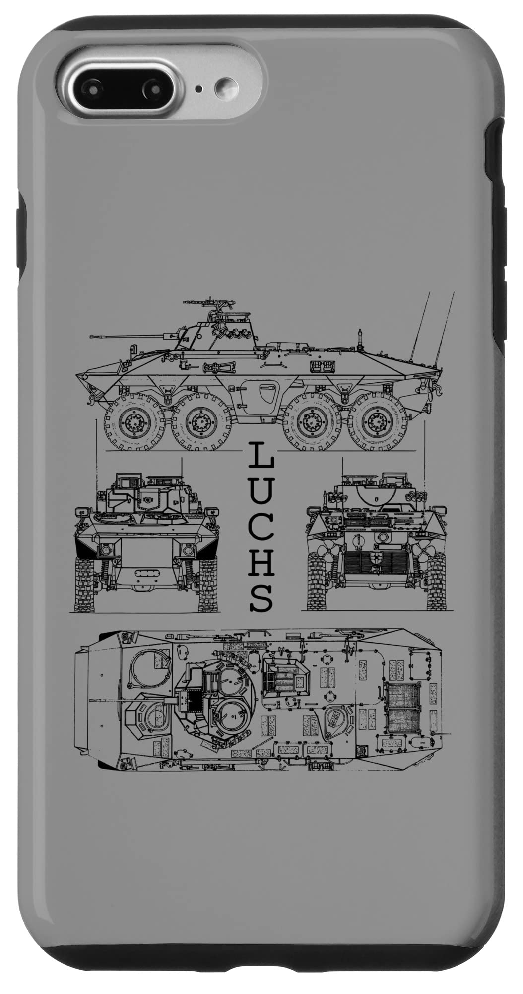 iPhone 7 Plus/8 Plus Sp・・hpanzer Luchs ドイツ偵察機装甲車両 スマホケース