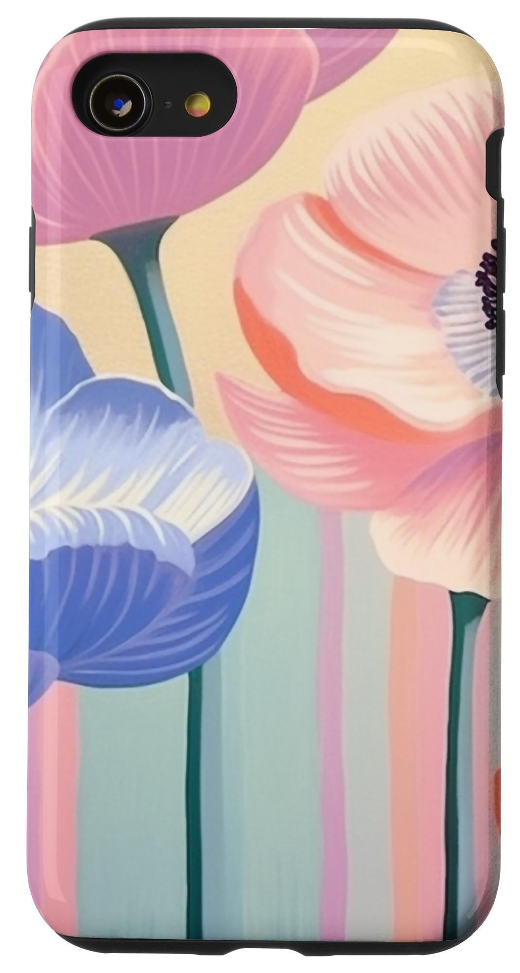 iPhone SE (2020) / 7 / 8 レトロフローラル70年代アネモネの花。 スマホケース