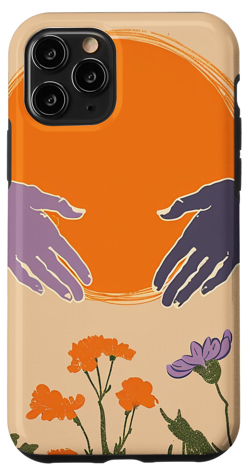 iPhone 11 Pro レトロ ジョンキル フラワー フローラル サンセット スマホケース