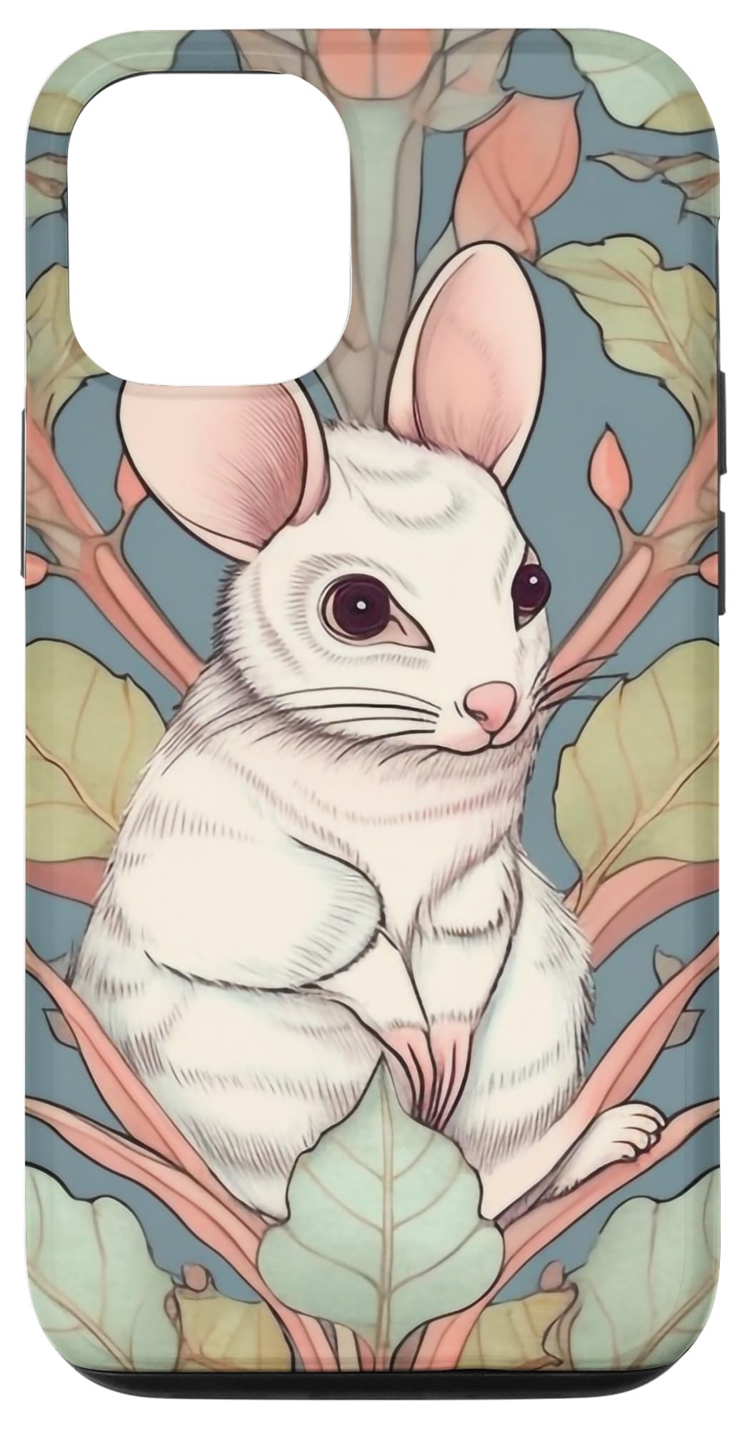 iPhone 15 Pro Sugar Glider Floral ウィリアム・モリススタイル アールヌーボー スマホケース