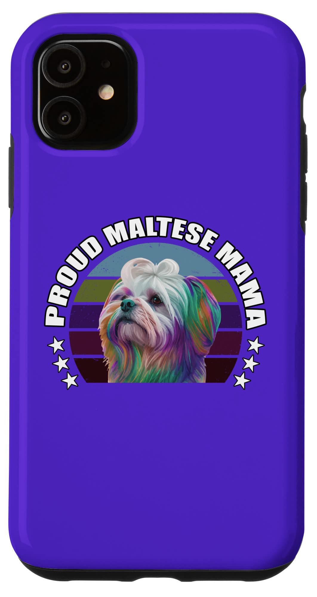 iPhone 11 Proud Maltese Mama キュート マルチーズ オーナー ママ 犬好き ポップアート スマホケース