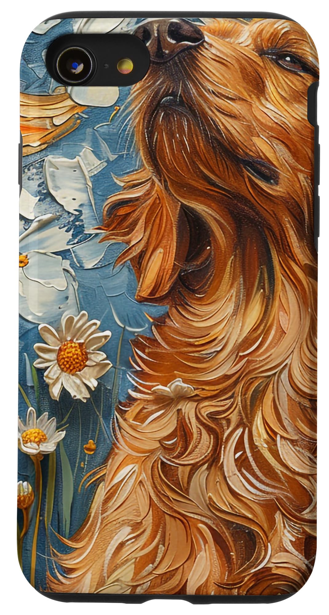 iPhone SE (2020) / 7 / 8 アイリッシュセッター 美的 デイジー フラワー 犬 ゴッホスタイル スマホケース