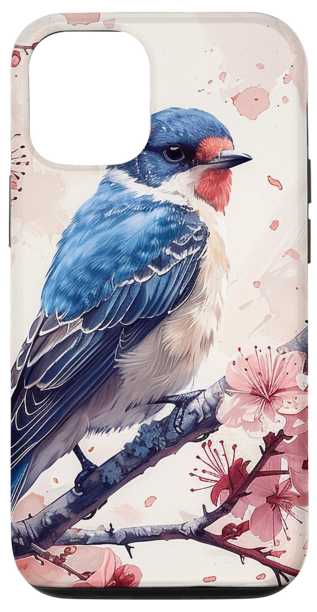 iPhone 14 樹 ツバメ 鳥 絵具 アート ゴッホ風 桜 スマホケース