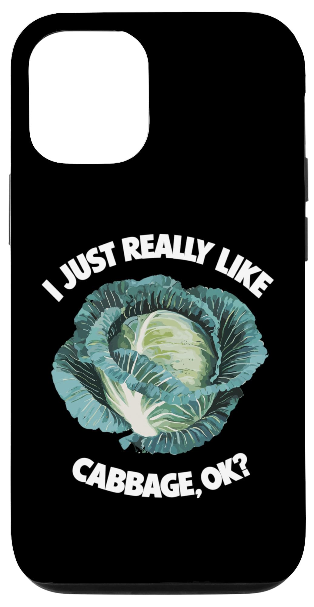 iPhone 15 I Just Really Like Cabbage 聞き入れる ビーガン 菜食主義者 スマホケース