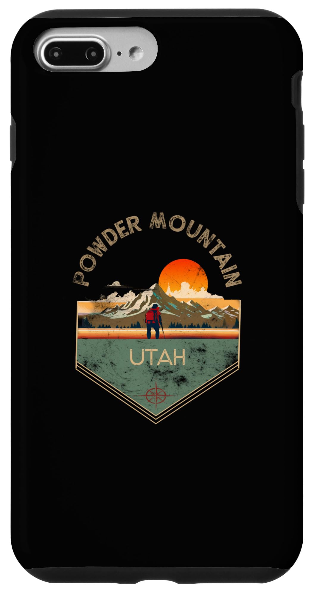 iPhone 7 Plus/8 Plus Powder Mountain レトロヴィンテージハイキングアパレル - お土産 スマホケース