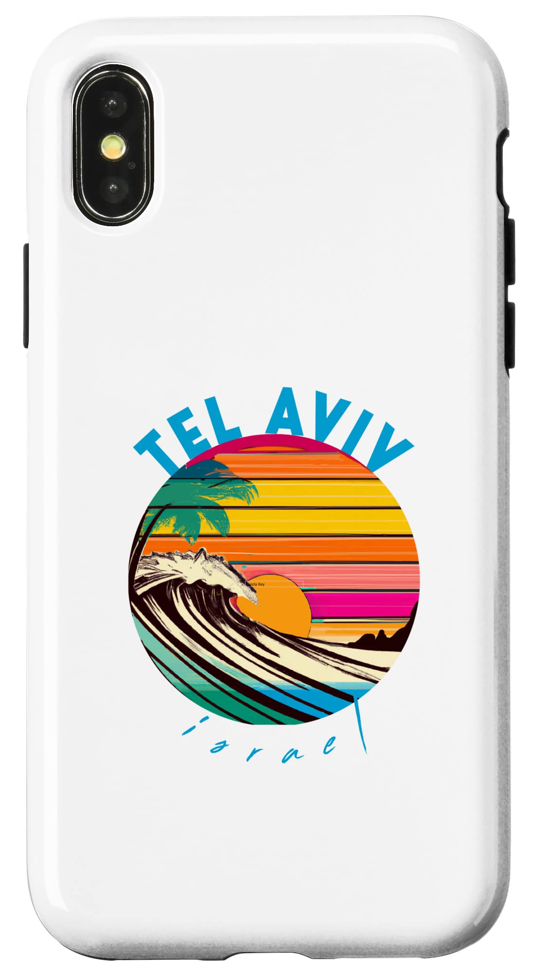 iPhone X/XS Tel Aviv レトロ 1980年代スタイル イスラエルビーチ スマホケース 6,156円