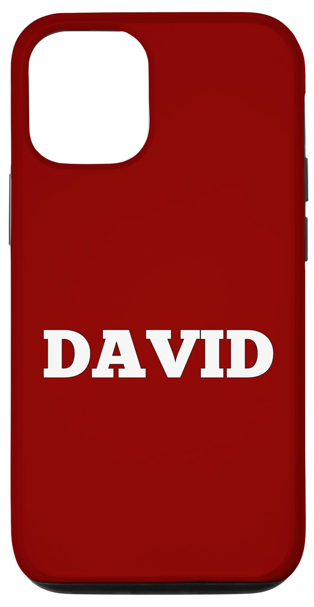 iPhone 12/12 Pro David 名前 プレーン 小さい 白 文字 裏面 タグ スタッフ スマホケース
