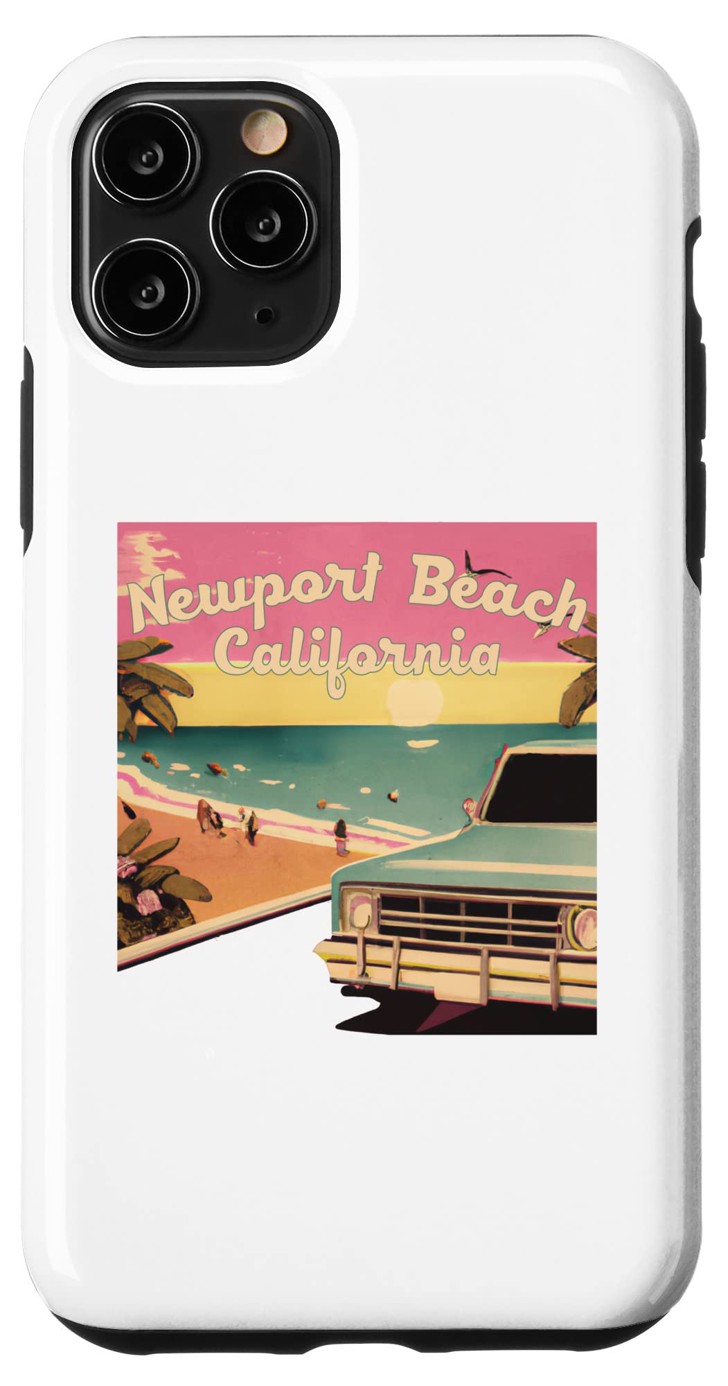 iPhone 11 Pro ニューポートビーチ レトロ ビーチ バケーション お土産 カリフォルニア サーフ スマホケース