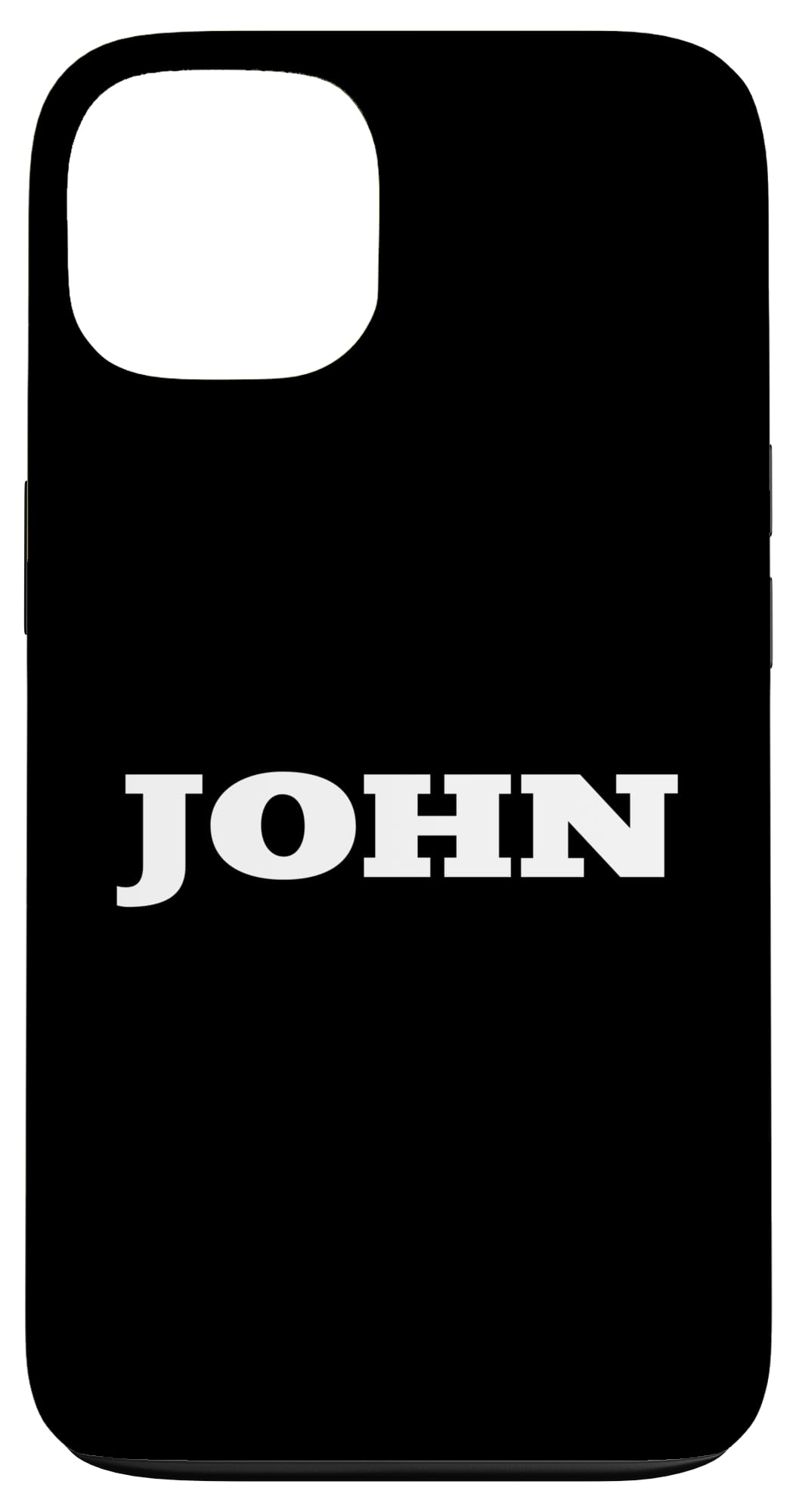 iPhone 13 John Name プレーン ラージ ホワイト テキスト フロント サイド ジョニータグ スマホケース