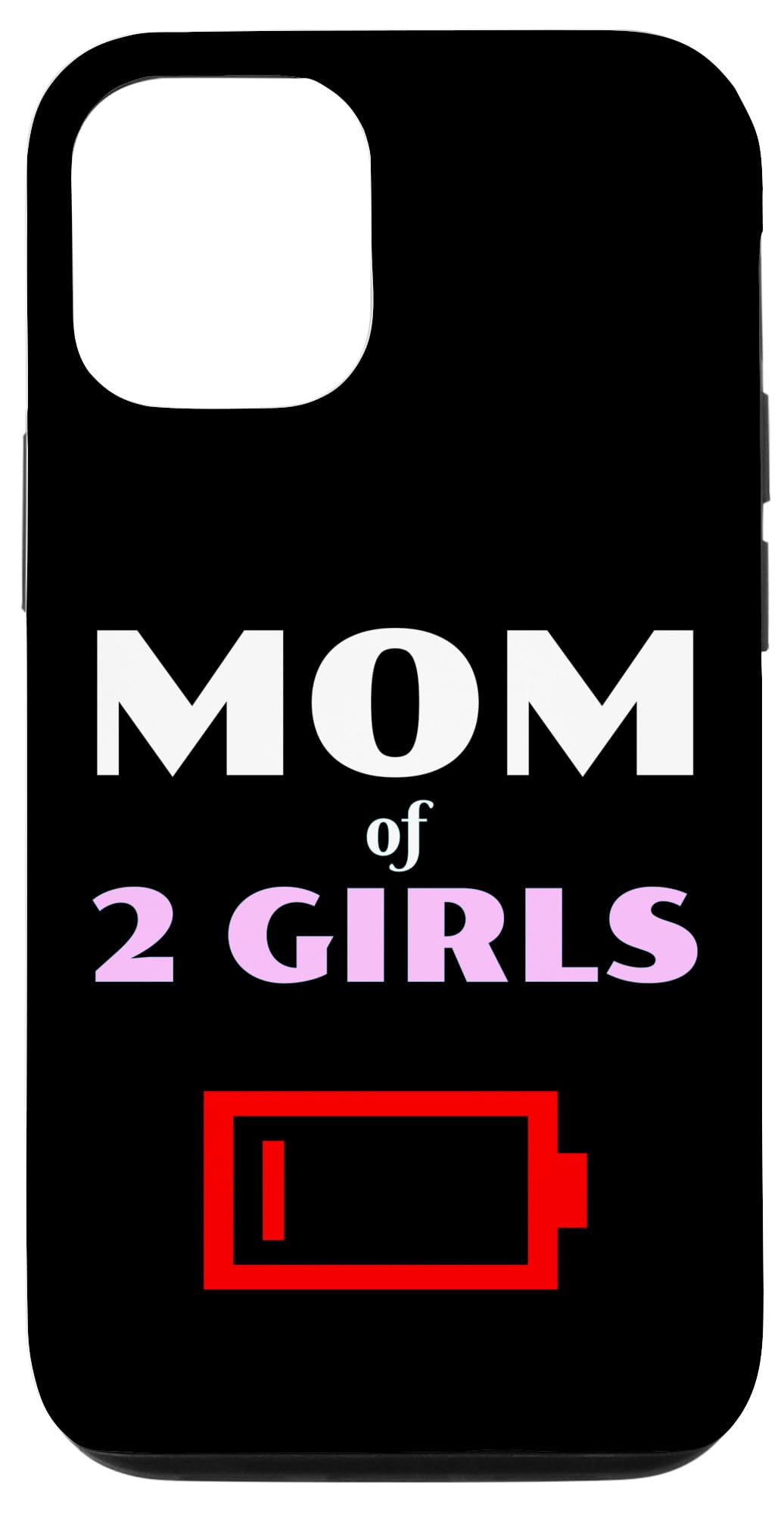 iPhone 14 2人の娘を持つ2人の女の子の疲れたお母さん低バッテリー。 スマホケース