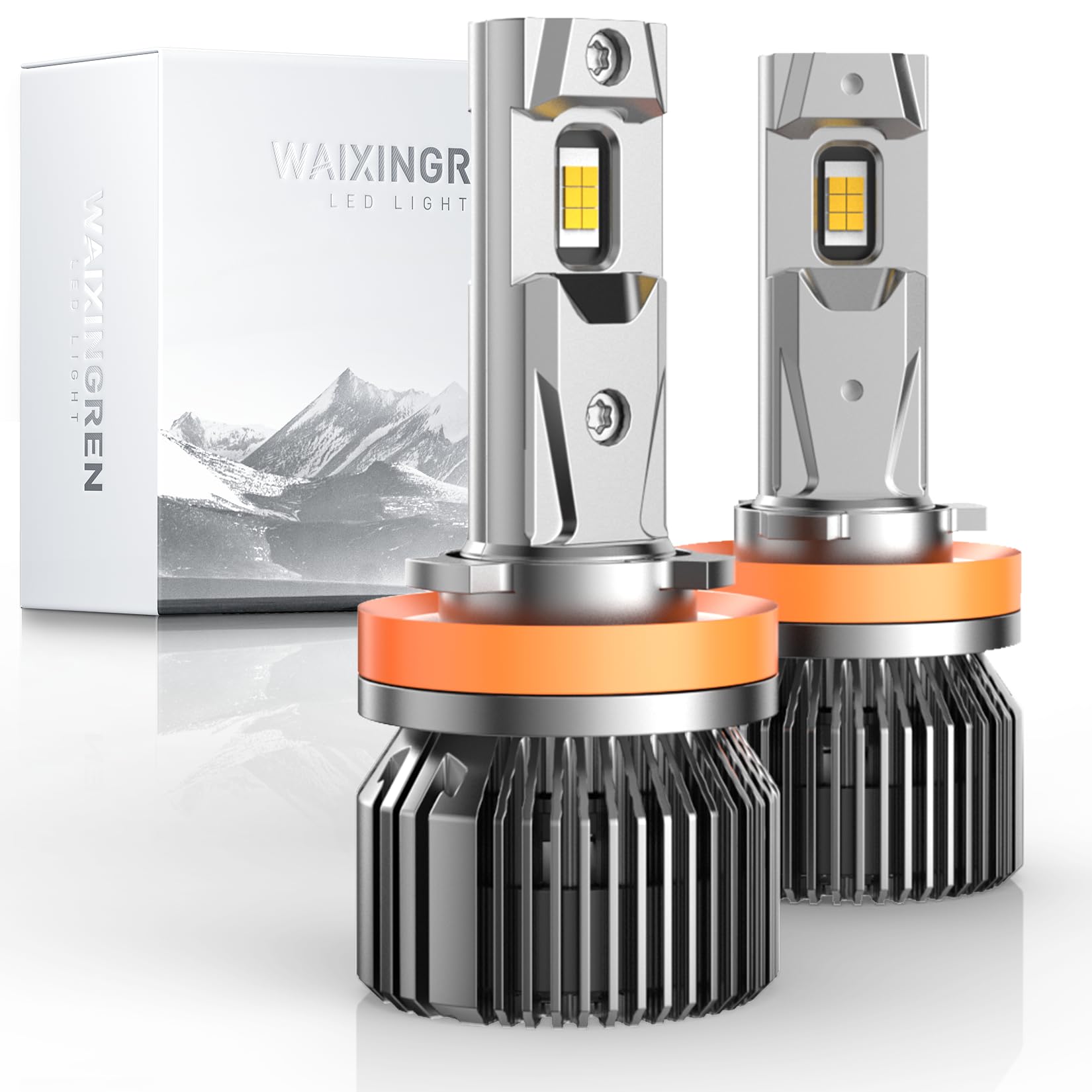 WAIXINGREN h11 LED ヘッドライト h8 ledフォグランプ 車検対応 爆光 hi/lo切替 ハロゲンサイズ 10倍明るさアップ 高光効LEDチップ DC9V 32V 車/バイク用 60W*2 6500K 32000lm ホワイト 四重放熱 静音ファン 長｜WES STORE