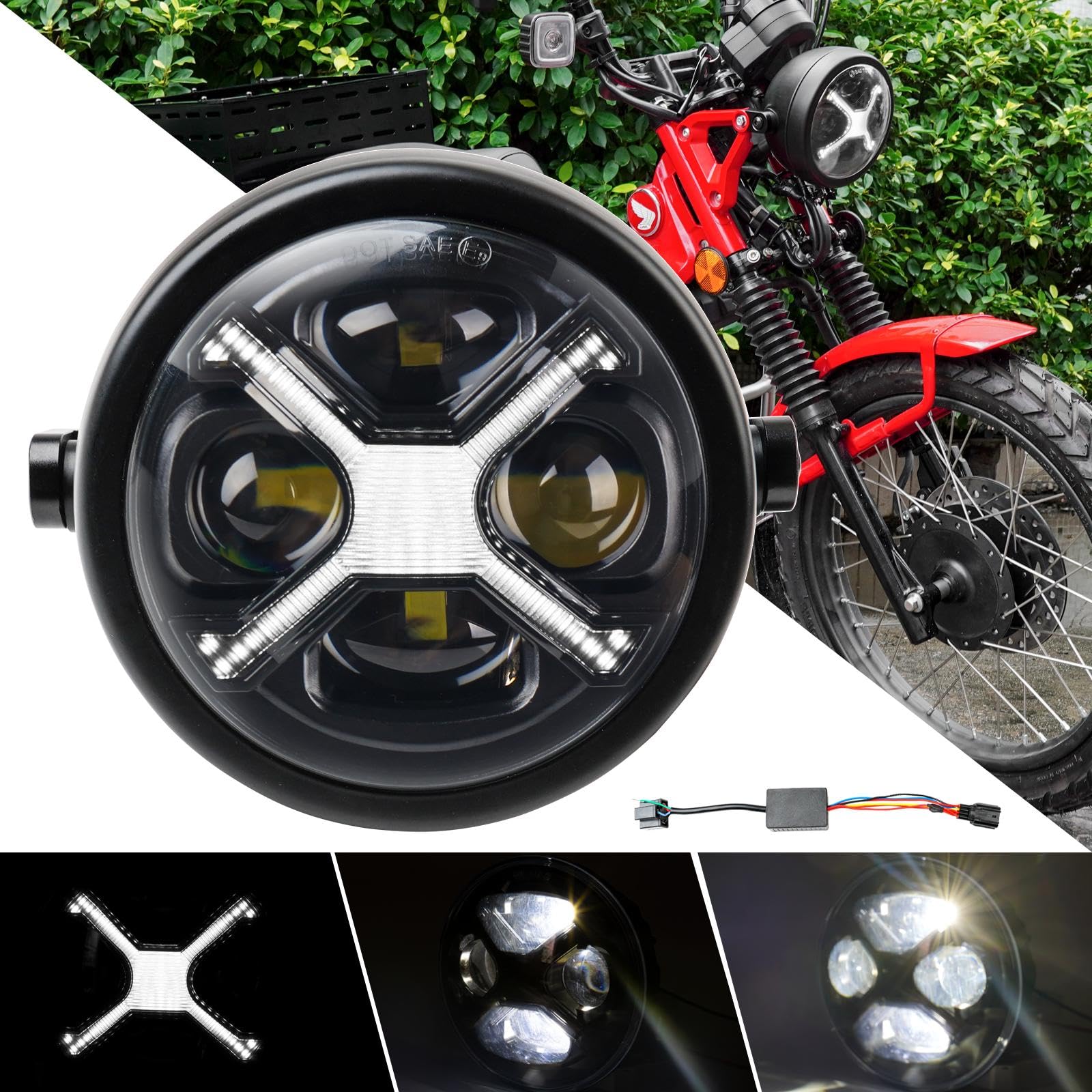 Motikvans ホンダ CT125 ハンターカブ LED ヘッドライトDRL Motikvans ホンダ CT125 ハンターカブ LED ヘッドライトDRLの