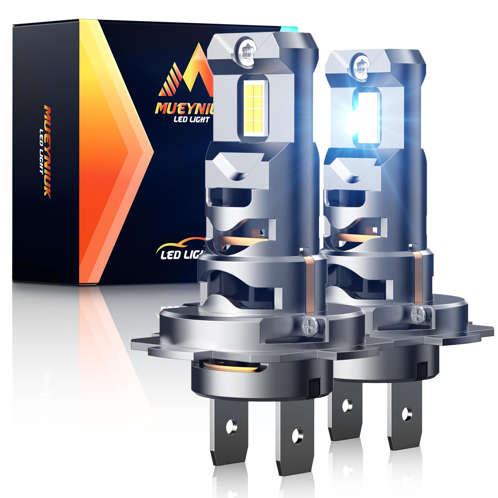 MUEYNIUK led前照灯 爆光 車検相応う led弁膜 フォグランプ led点火装置 25W*2 5倍明るさ hi/loうつり変わり 6500K 白いこと 高光効LED手当て 前照灯弁膜 DC12V-16V 四重放熱 静音気違い 年長命 響動めき