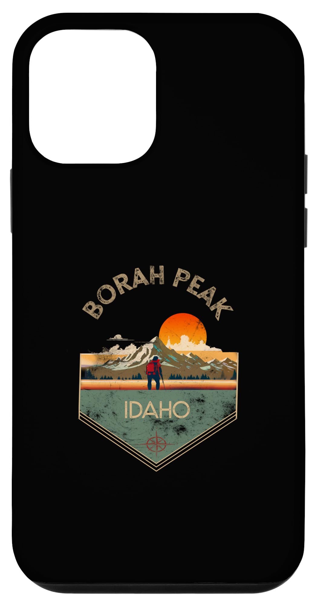 iPhone 12 mini Borah Peak レトロヴィンテージハイキングアパレル Borah Peak お土産 スマホケース