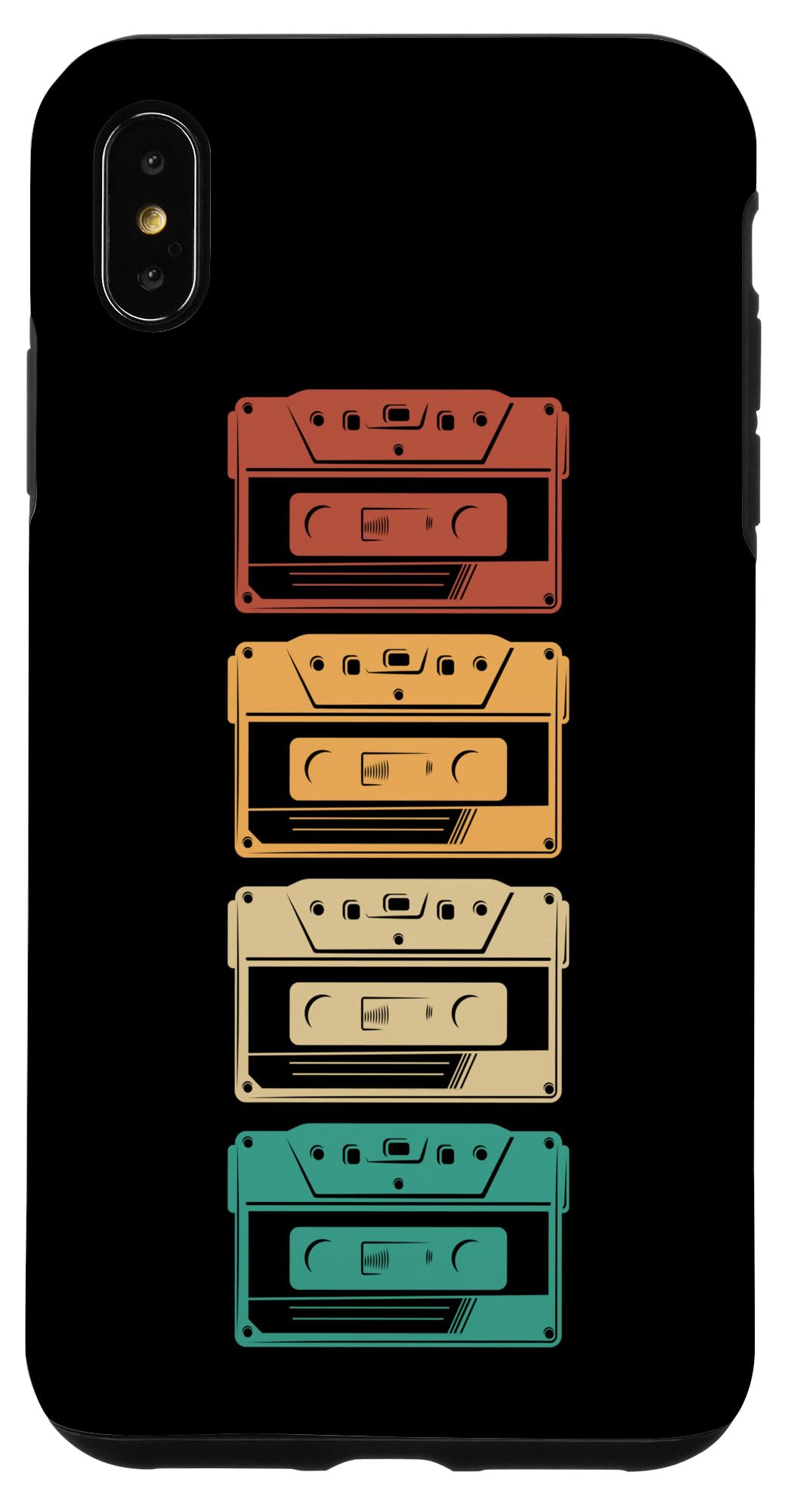 iPhone XS Max ヴィンテージ カセットテープ レトロ ミックステープ ノスタルジア 70年代 80年代 90年代 スマホケース