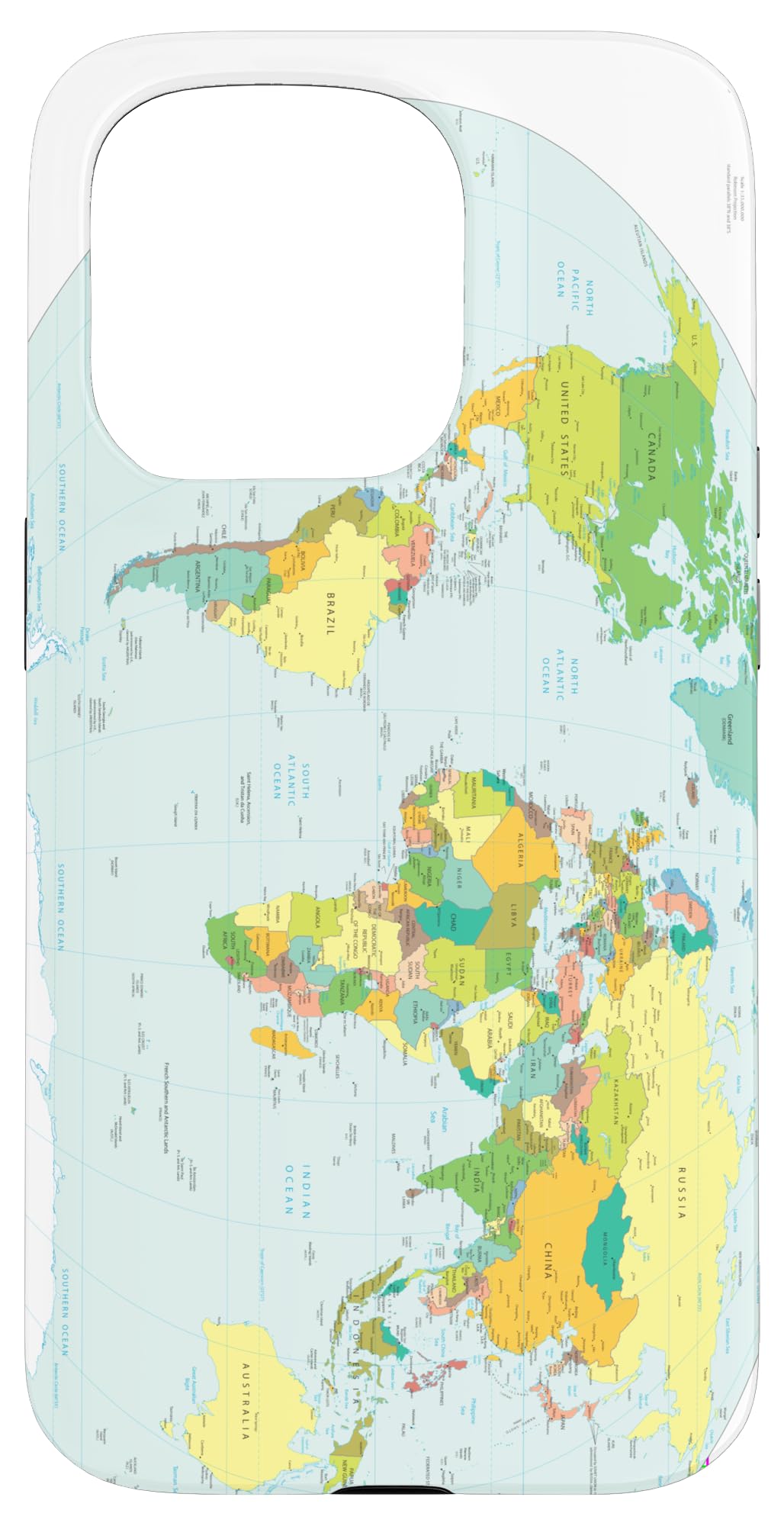 iPhone 15 Pro 世界地図ポスター政治国チャート スマホケース