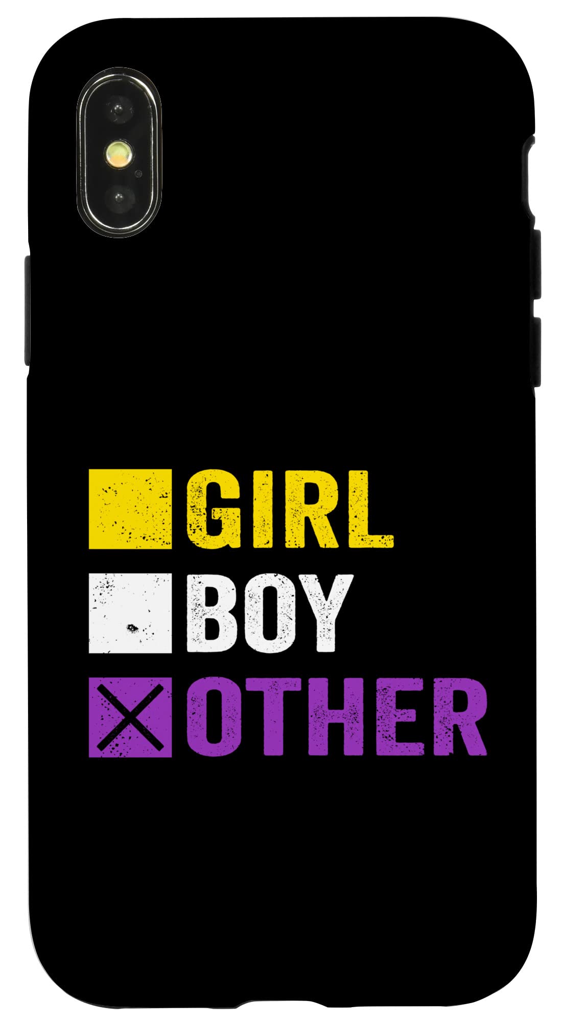 iPhone X/XS Girl Boy Other non Binary Gender Checklist スマホケース