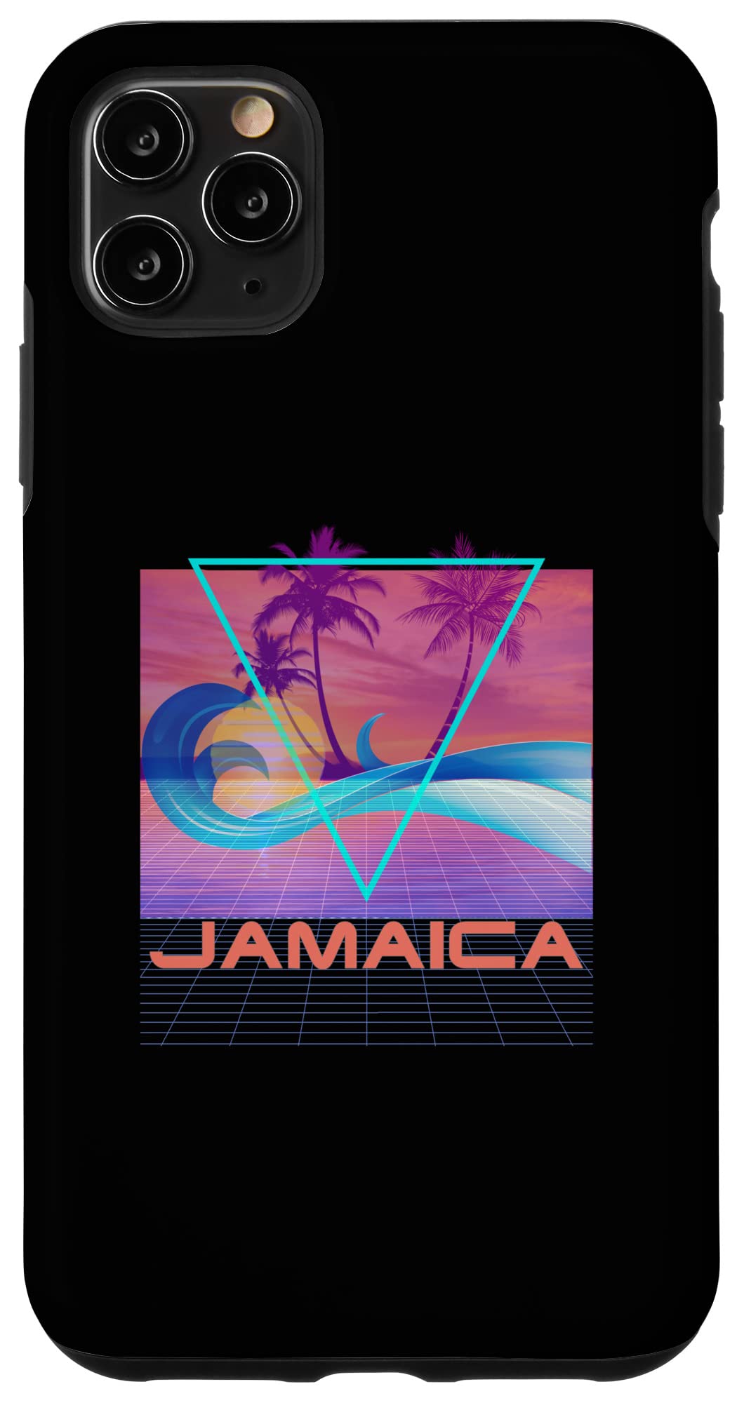 iPhone 11 Pro Max Jamaica Retro 80年代ベーパーウェーブ ビーチバケーション スマホケース