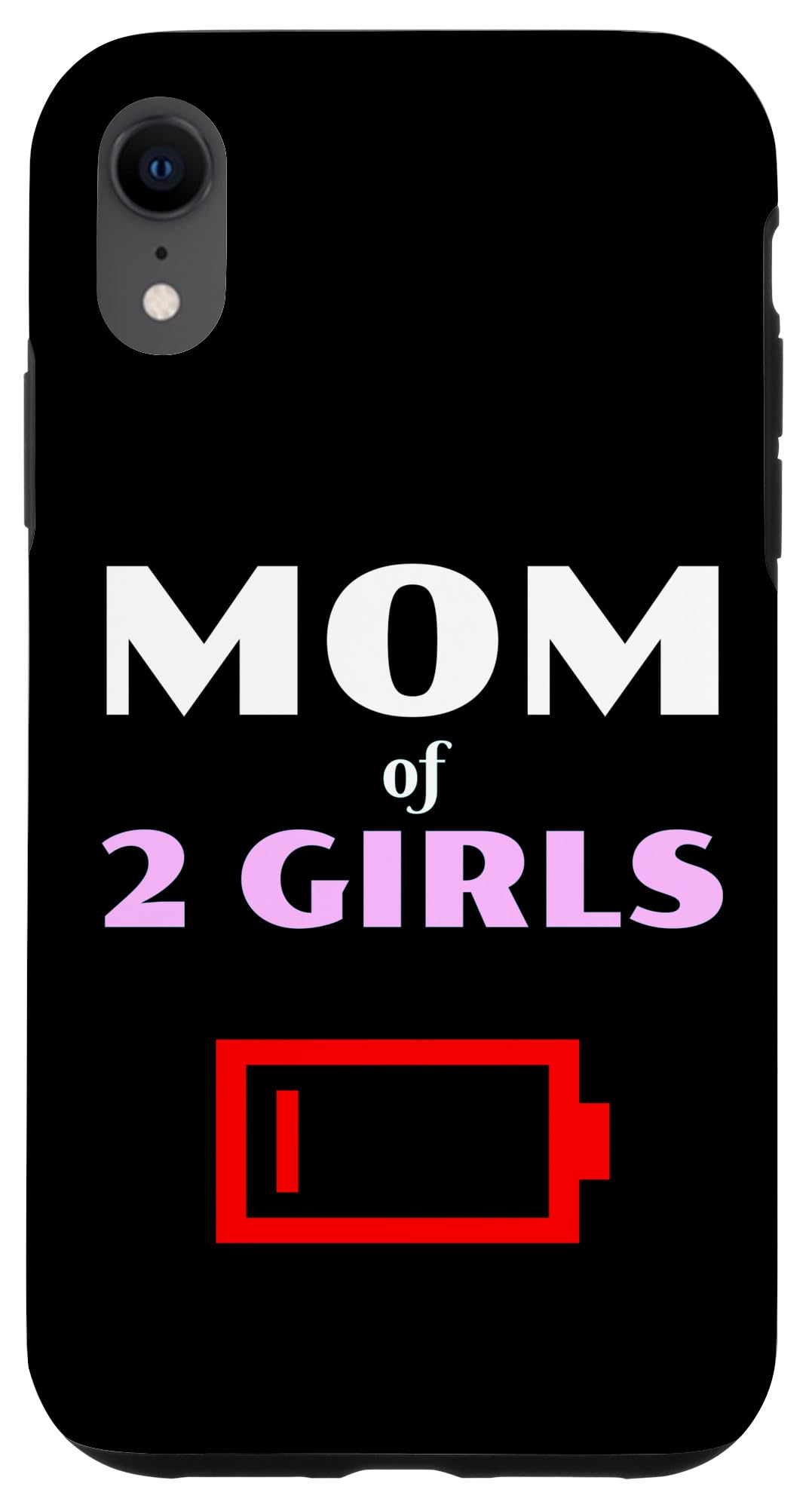 iPhone XR 2人の娘を持つ2人の女の子の疲れたお母さん低バッテリー。 スマホケース