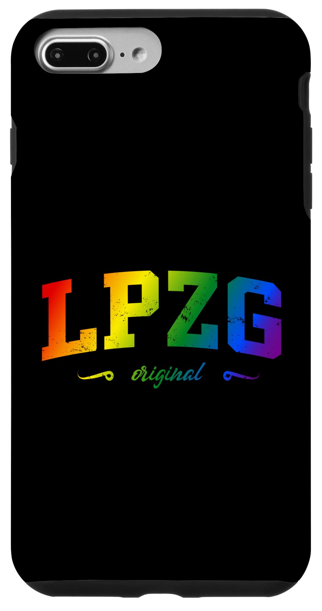 iPhone 7 Plus/8 Plus ライプツィヒザクセンヴィンテージlgbtqai +レインボーデザイン スマホケース