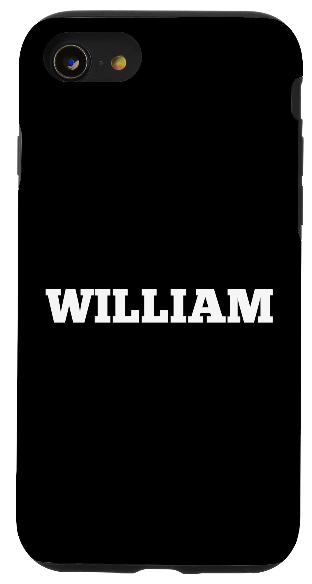 iPhone SE (2020) / 7 / 8 William 名前 プレーン 大 ホワイト テキスト フロント サイド タグ スタッフ スマホケース