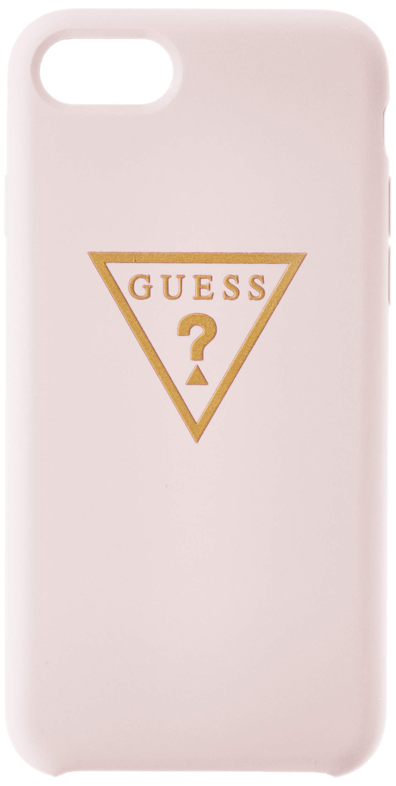 [ゲス] iphone SE iPhone8 SILICONE COLLECTION TRIANGLE LOGO 点火装置サクラ色