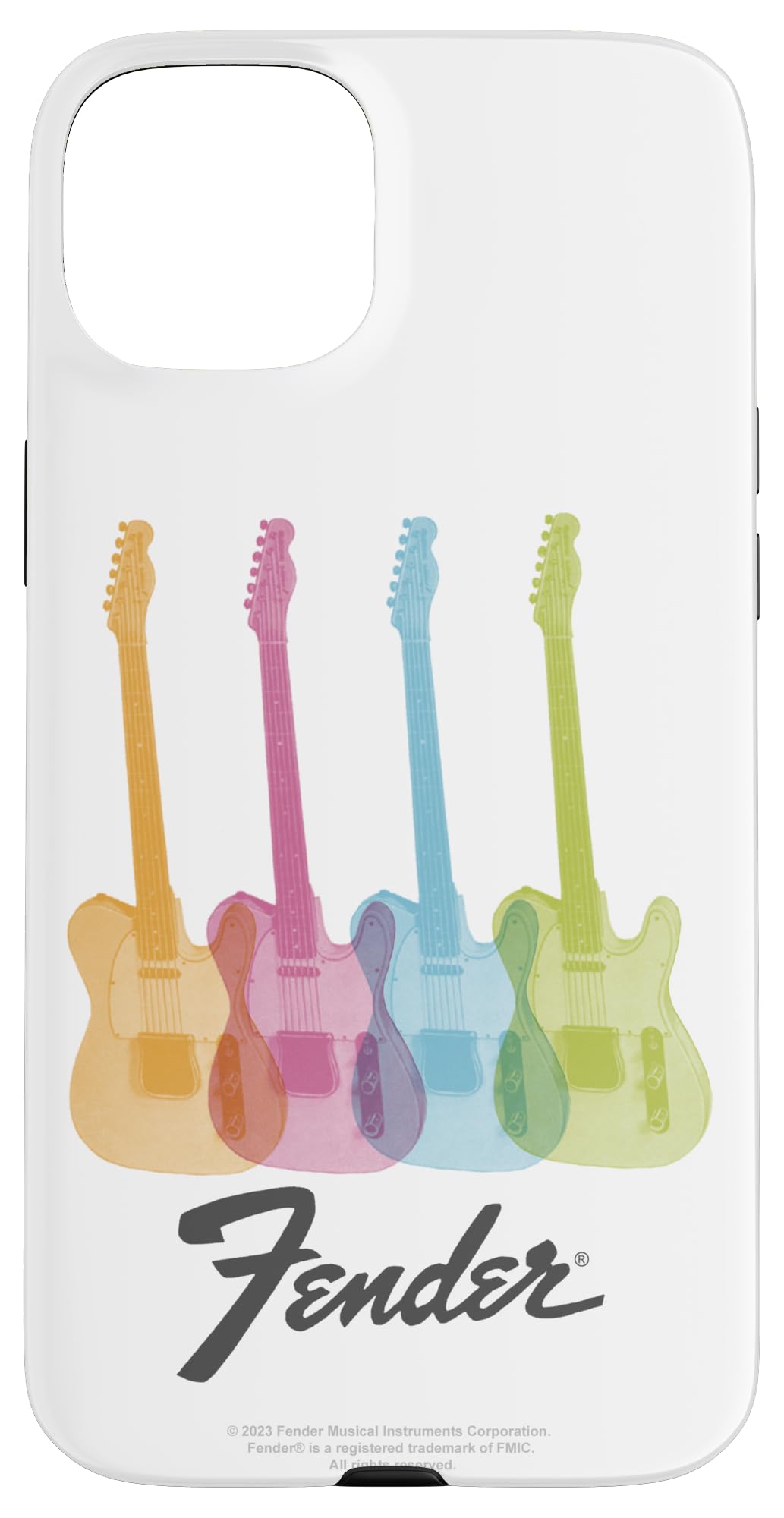iPhone 15 Plus Fender Multicolor Rainbow Stratocaster Rock Guitars スマホケース｜WES STORE