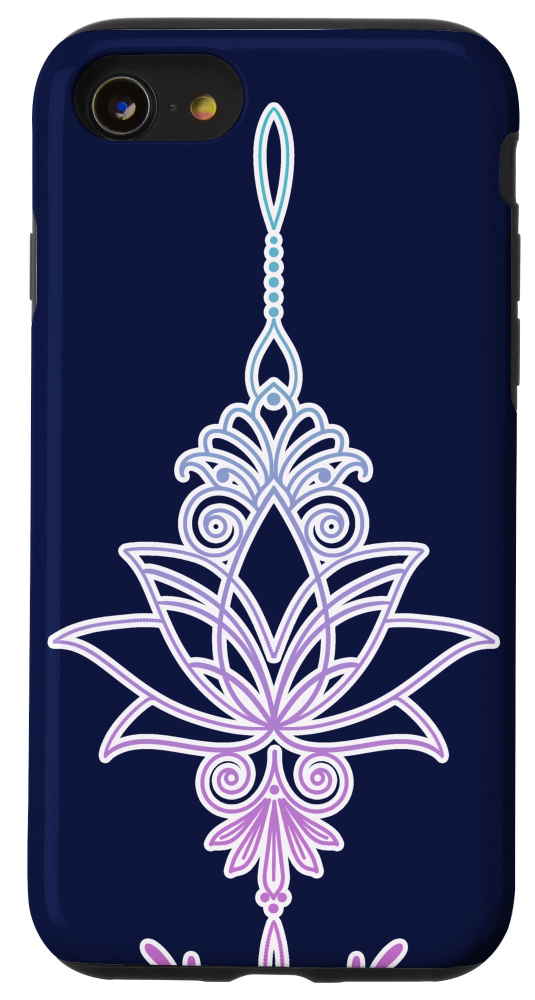 iPhone SE (2020) / 7 / 8 エスニック蓮と花の曼荼羅 スマホケース