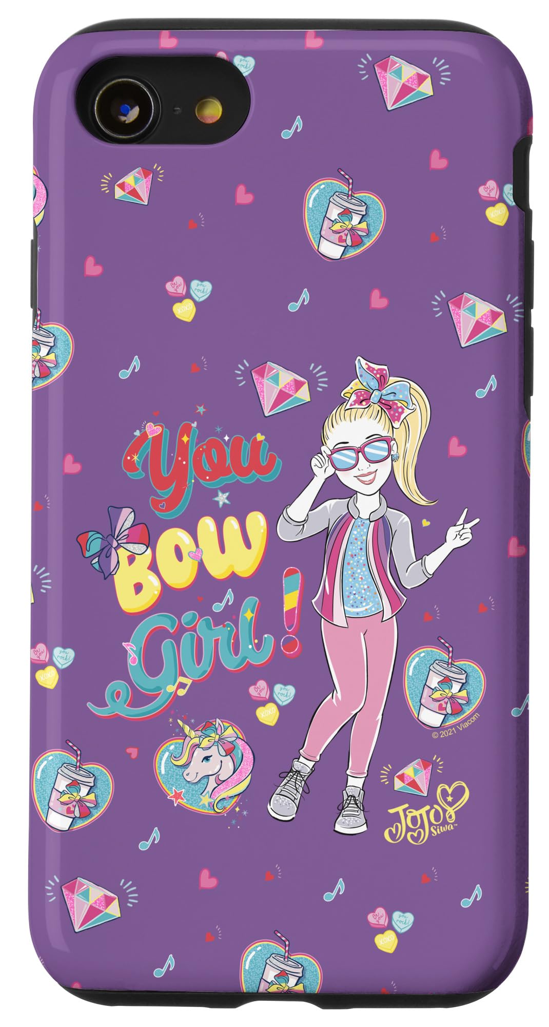 iPhone SE (2020) / 7 / 8 Nickelodeon JoJo Siwa You Bow Girl 黒眼鏡 コラージュ スマホケース スマートフォン・携帯電話アクセサリー-ケース・カバー-スマートフォン・タブレット