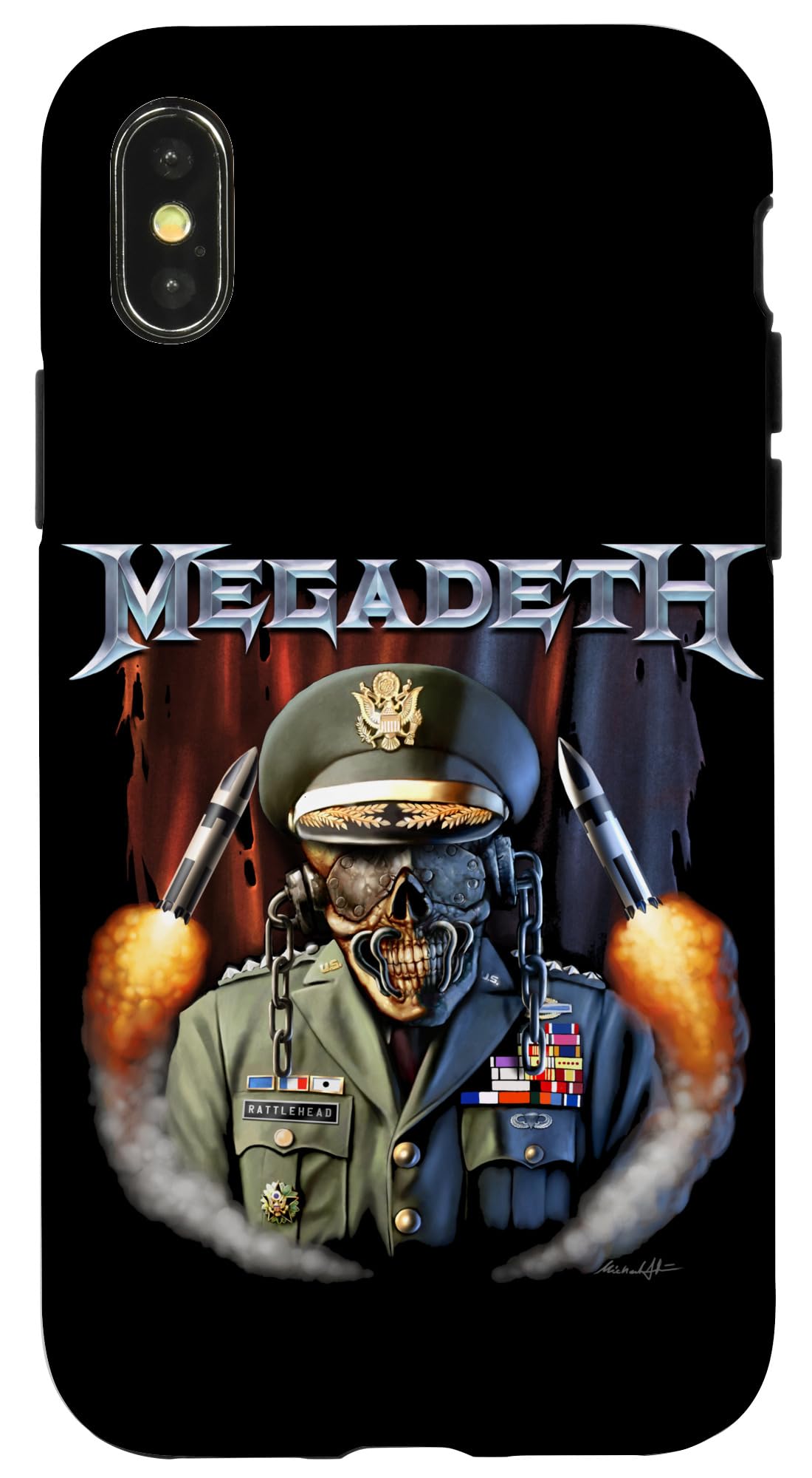 iPhone X/XS Megadeth - ロケット弾付き添い人ヴィック大将 スマホケース